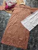 Pure Cotton chikan Kurti - Chikankari official