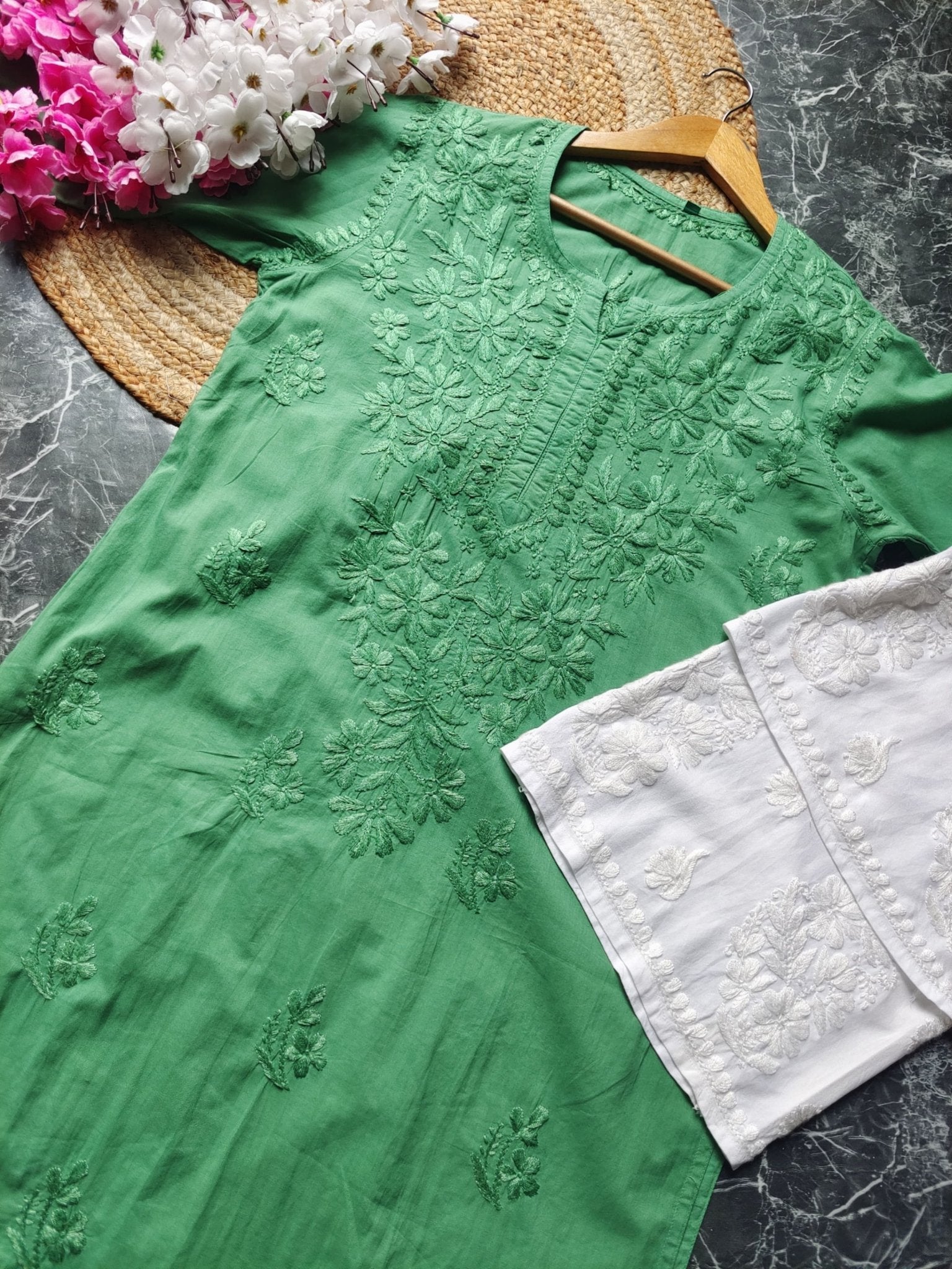 Pure Cotton chikan Kurti - Chikankari official