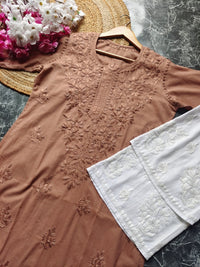 Pure Cotton chikan Kurti - Chikankari official