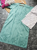 Pure Cotton chikan Kurti - Chikankari official
