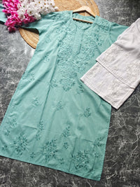 Pure Cotton chikan Kurti - Chikankari official
