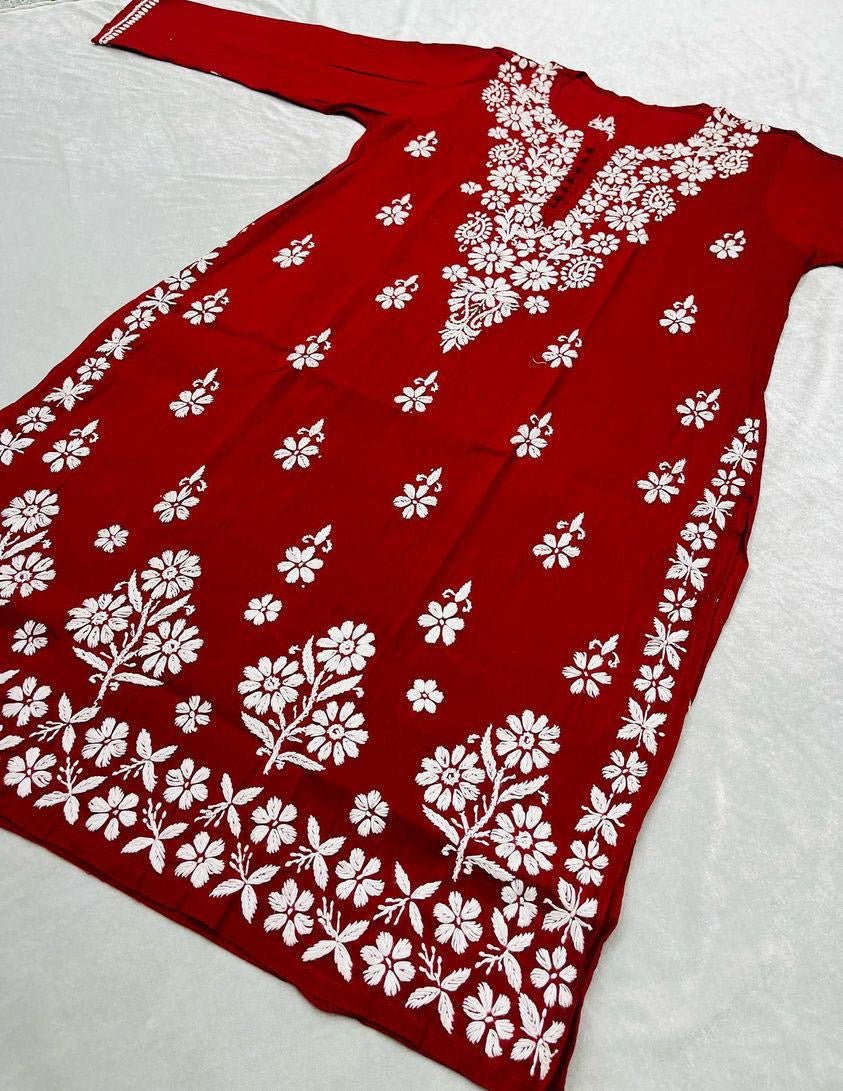Pure cotton chikankari With beautiful embroidery - Chikankari official