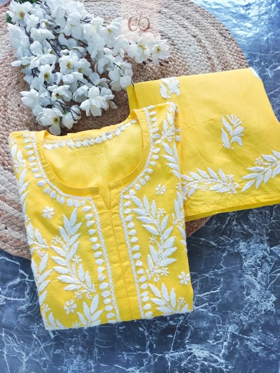 Pure Cotton Gown with Plazzo - Chikankari official