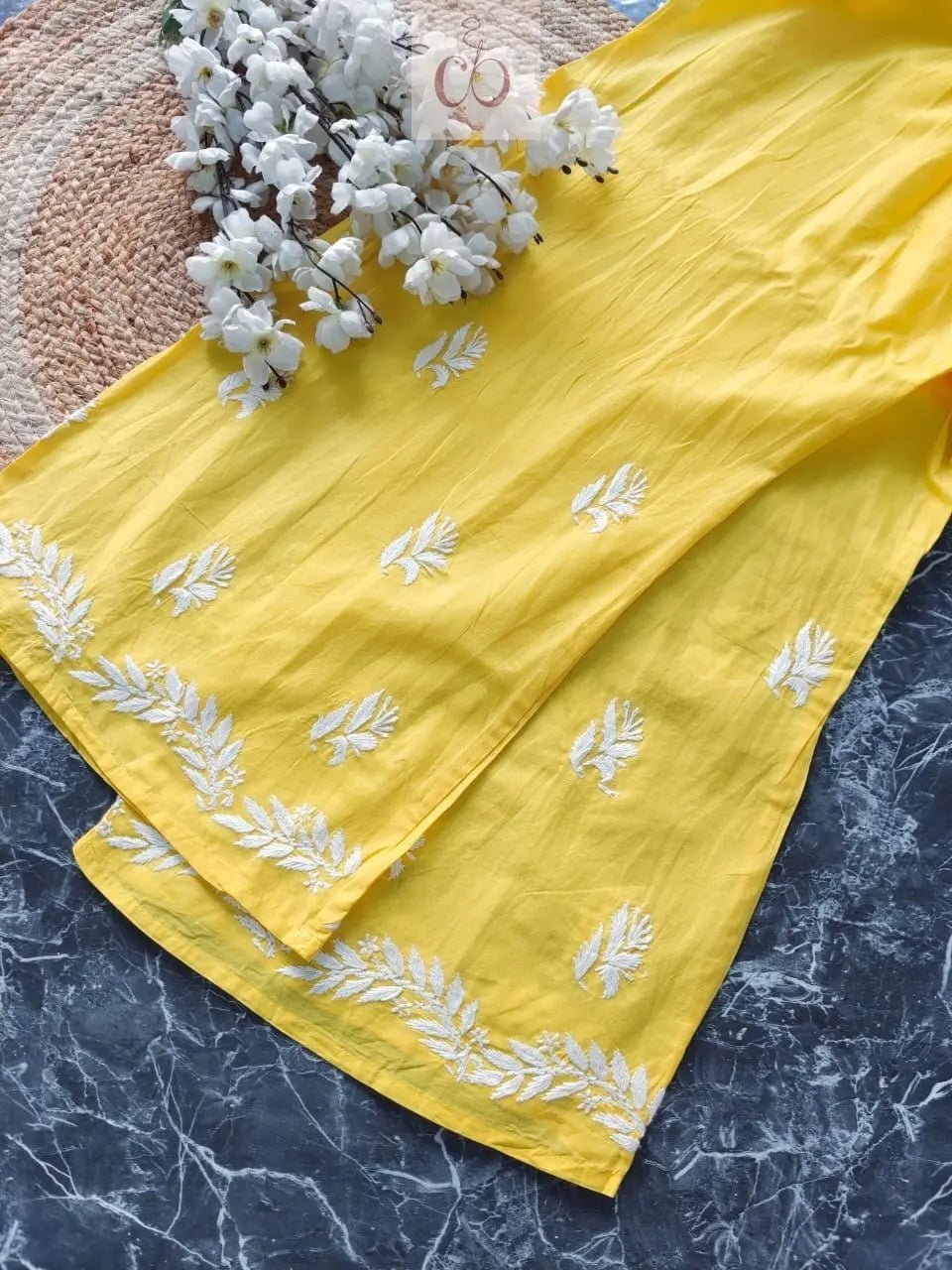 Pure Cotton Gown with Plazzo - Chikankari official