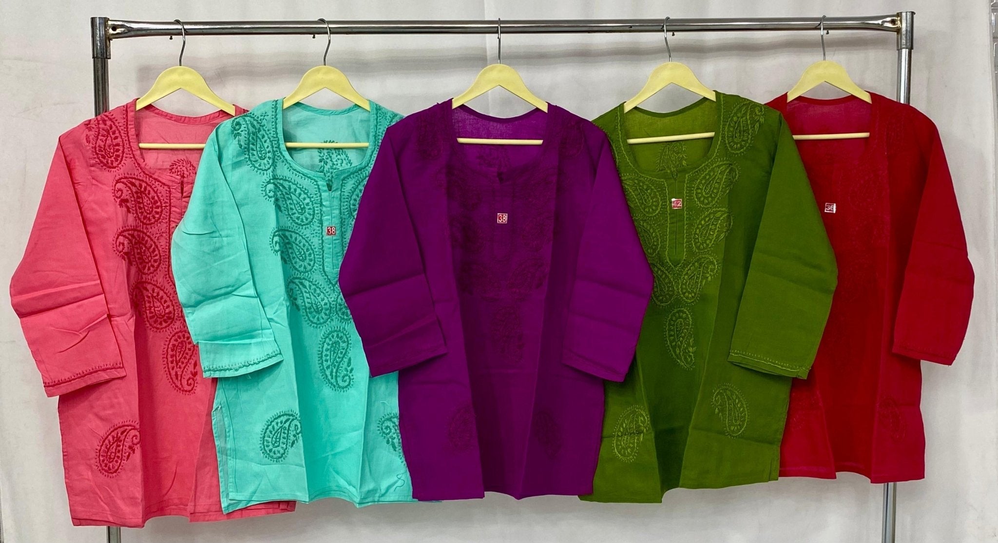 Pure Cotton Kashmiri Short Top - Chikankari official