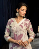 Pure Cotton Kurta plazzo in Floral prints - Chikankari official