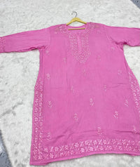 Pure Cotton plus Size Kurtis - Chikankari official