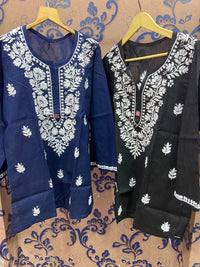 Pure Cotton short Tops - Chikankari official