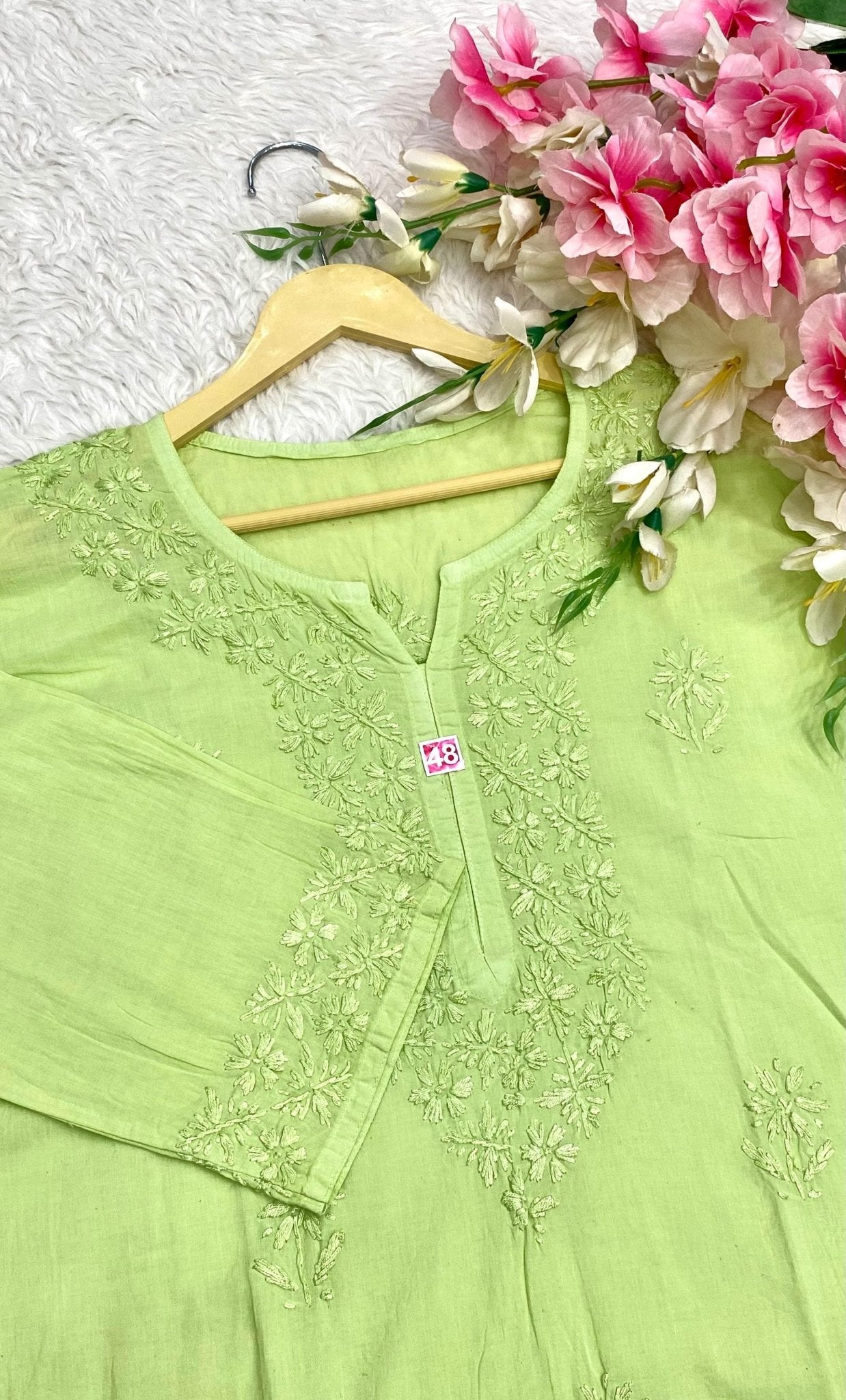 Pure Cotton soft Long Plus size Kurta - Chikankari official