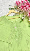 Pure Cotton soft Long Plus size Kurta - Chikankari official