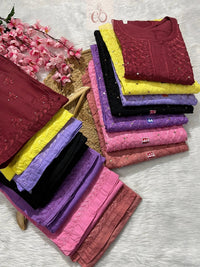 Pure dobby Cotton Muqaish work - Chikankari official