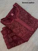 Pure Ghasspatti viscose Ombre shade - Chikankari official