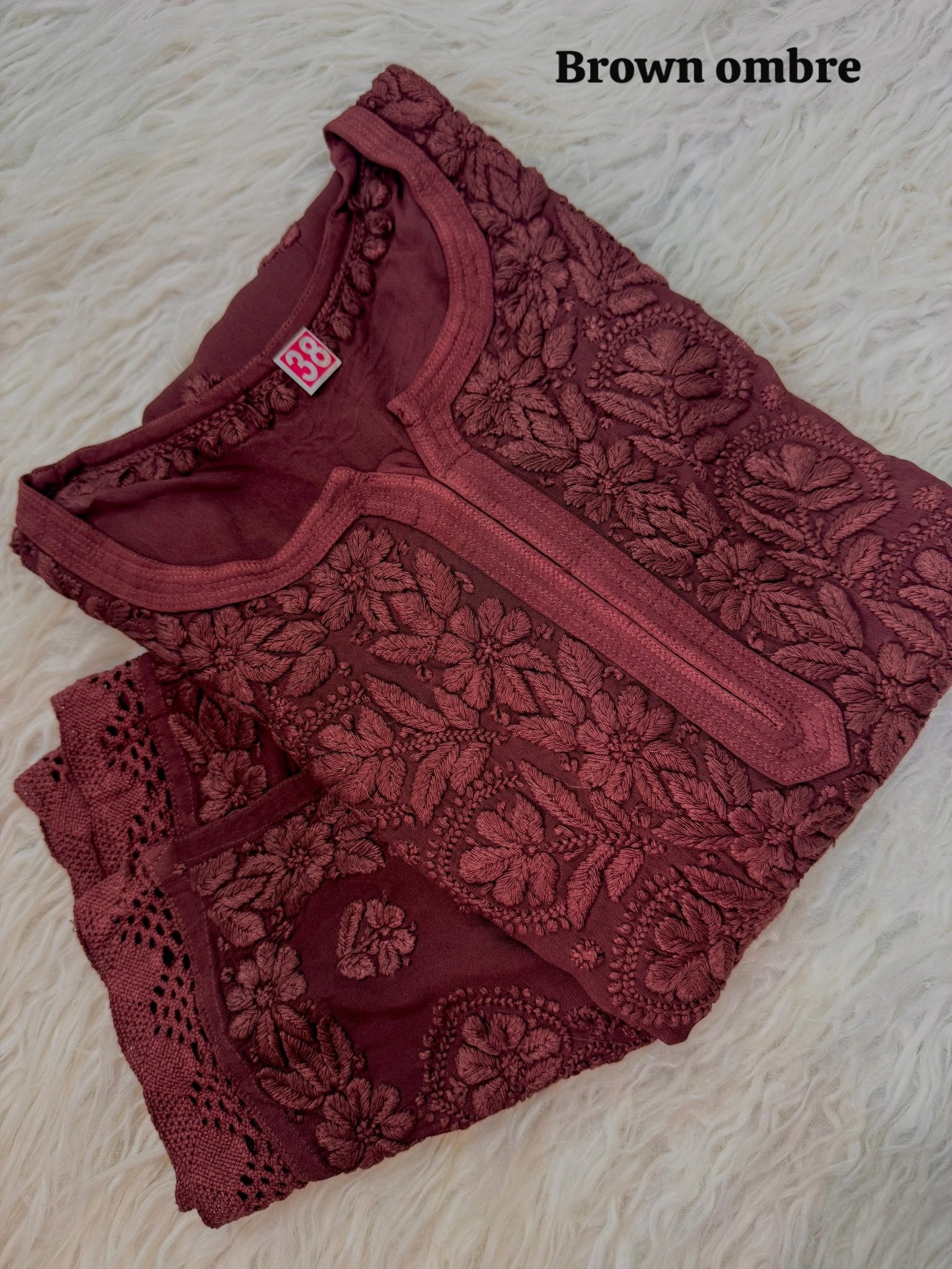 Pure Ghasspatti viscose Ombre shade - Chikankari official