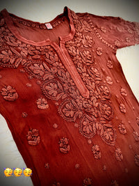 Pure Ghasspatti viscose Ombre shade - Chikankari official