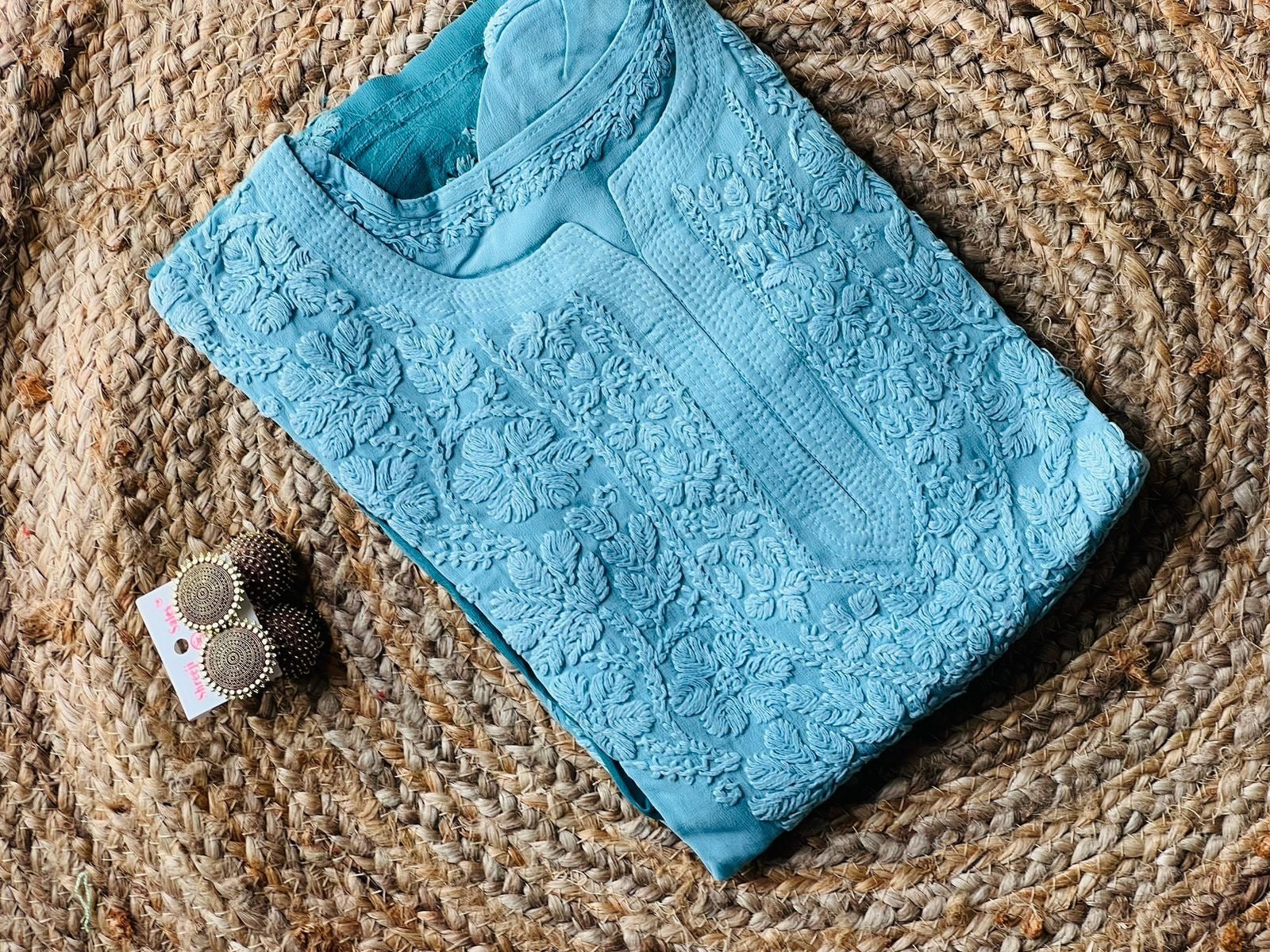 Pure Handworked Viscose Kurti - Chikankari official