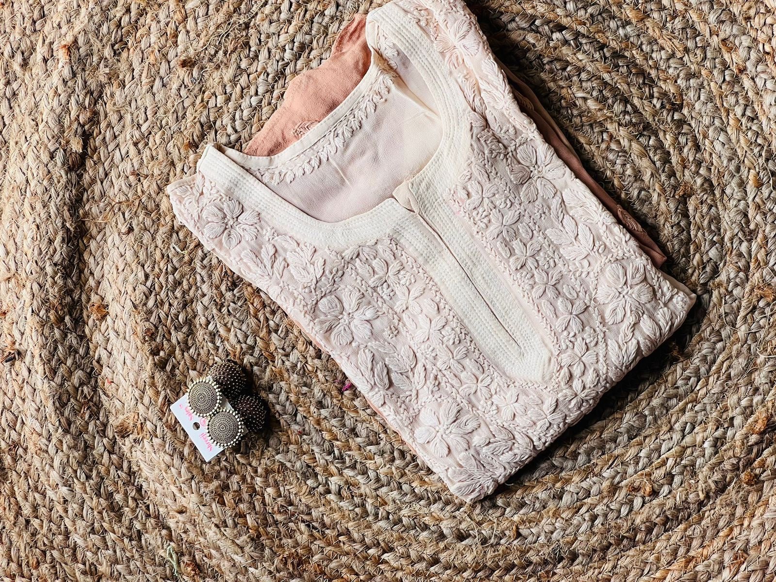 Pure Handworked Viscose Kurti - Chikankari official
