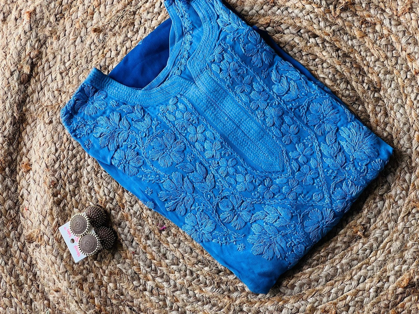 Pure Handworked Viscose Kurti - Chikankari official