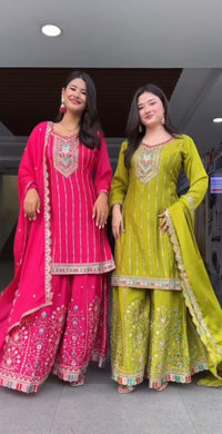 Pure Heavy Chinnon Silk - Chikankari official