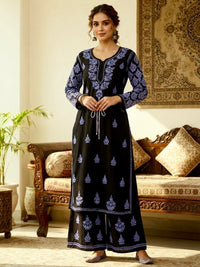 Pure Modal Cotton Flower embroidery chikankari Set - Chikankari official