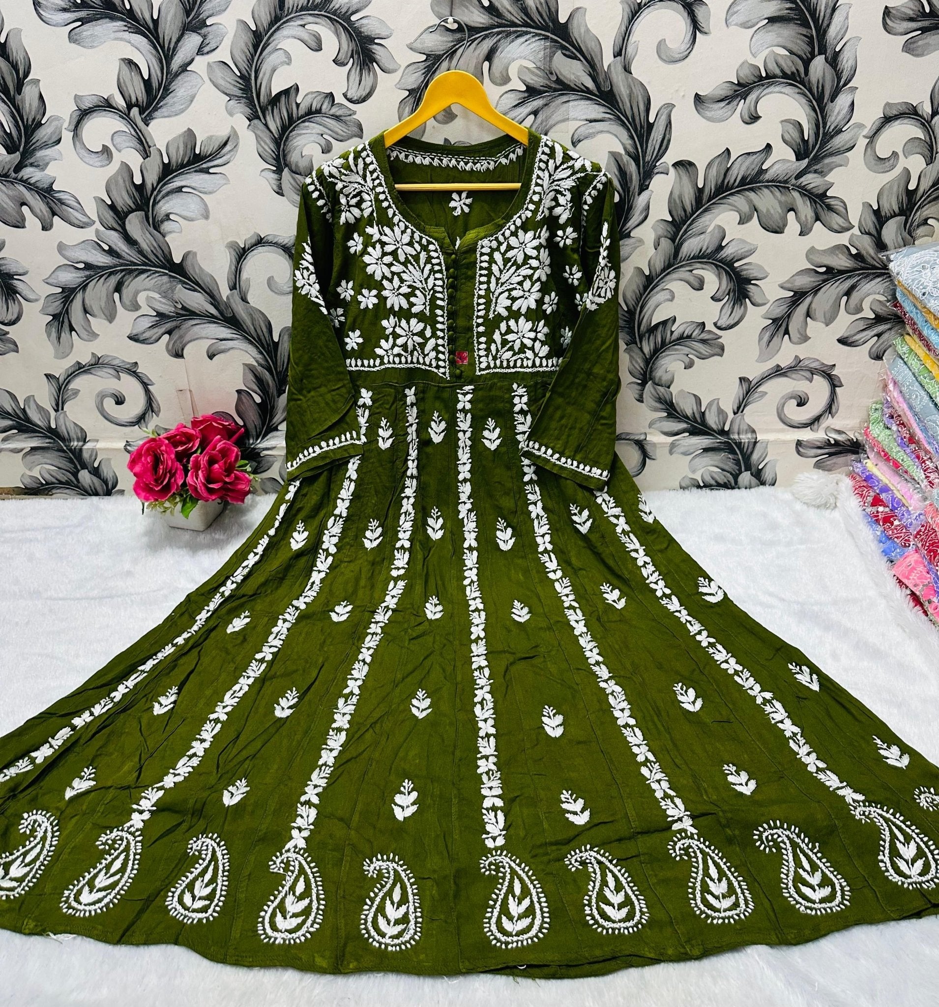 Pure Modal Cotton Frock - Chikankari official