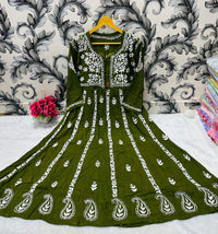 Pure Modal Cotton Frock - Chikankari official