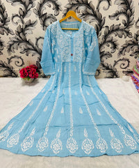 Pure Modal Cotton Frock - Chikankari official