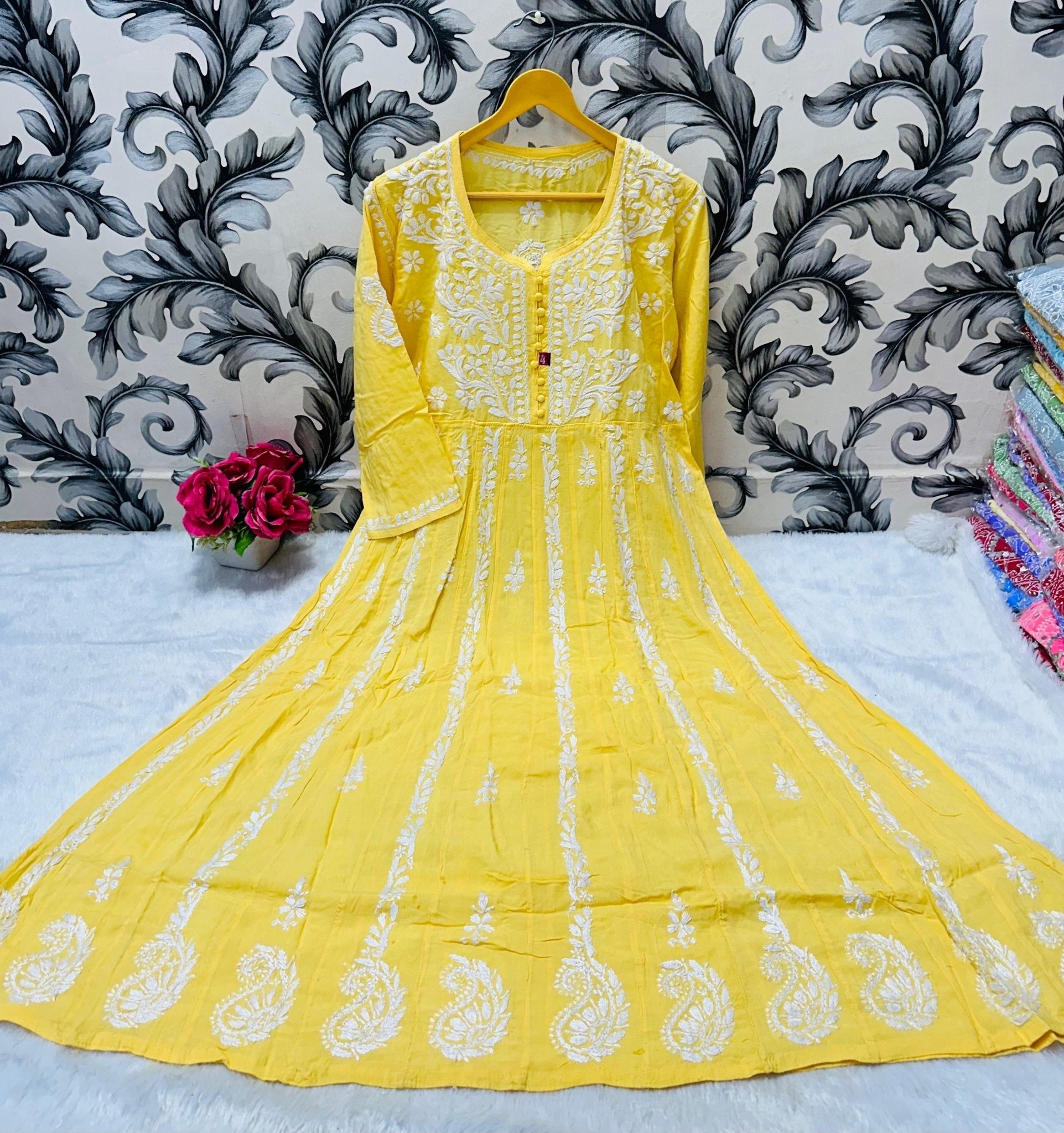 Pure Modal Cotton Frock - Chikankari official