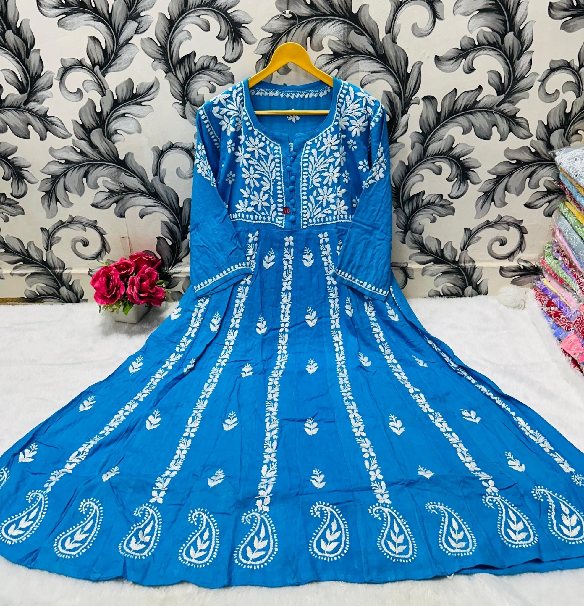 Pure Modal Cotton Frock - Chikankari official