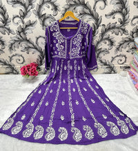 Pure Modal Cotton Frock - Chikankari official