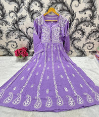 Pure Modal Cotton Frock - Chikankari official