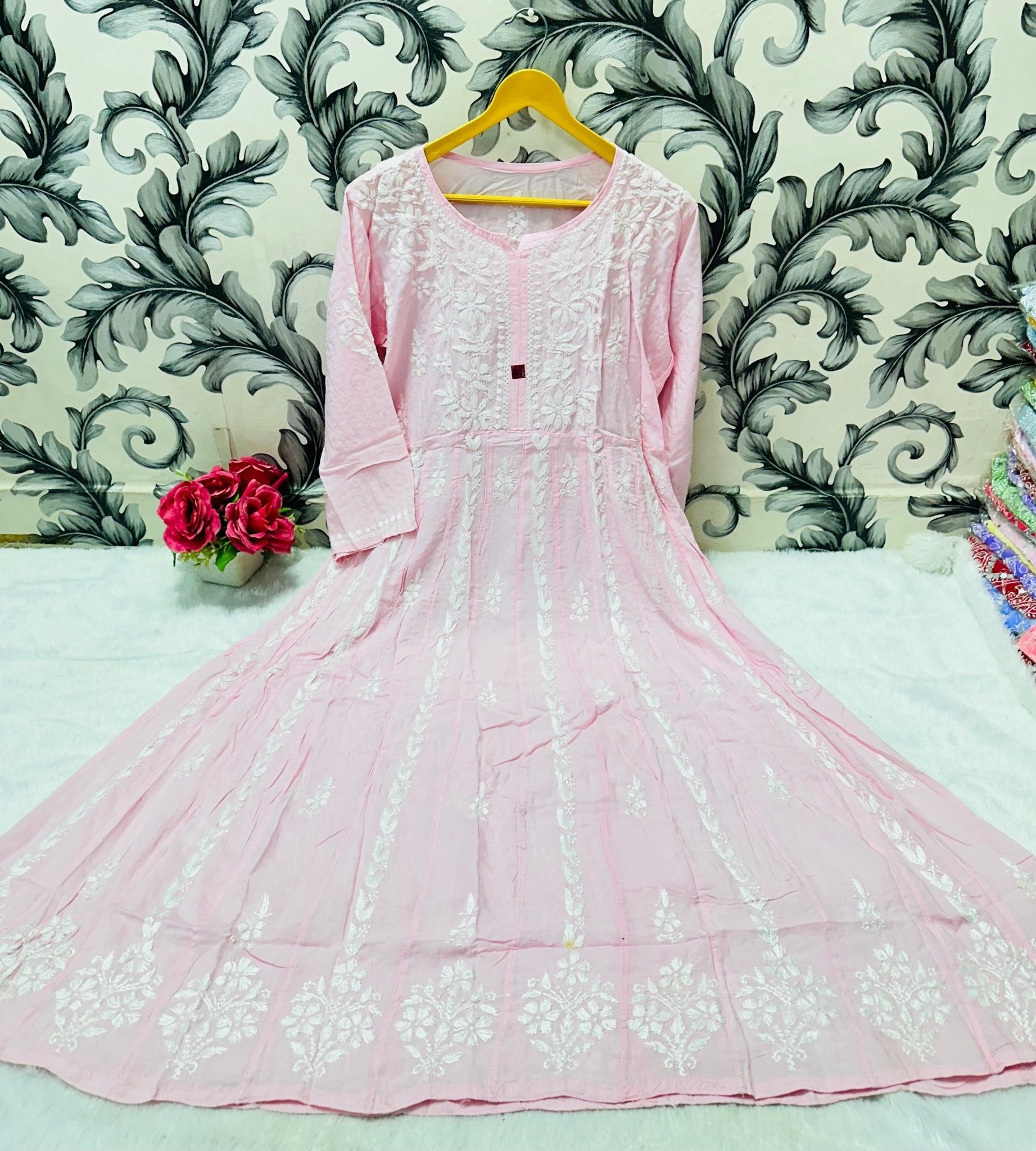 Pure Modal Cotton Frock - Chikankari official