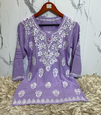 Pure Modal Cotton Short Tops - Chikankari official