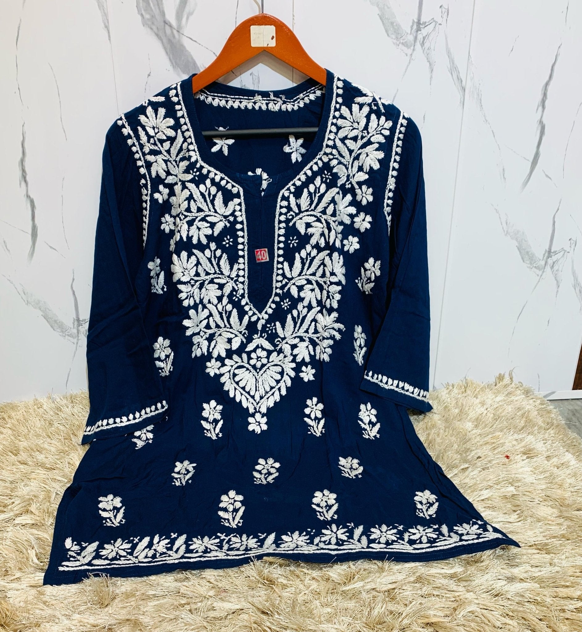 Pure Modal Cotton Short Tops - Chikankari official