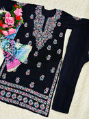 Pure Modal Lucknowi work 3pc set - Chikankari official