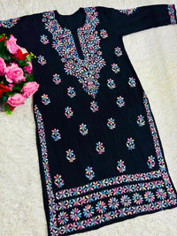 Pure Modal Lucknowi work 3pc set - Chikankari official