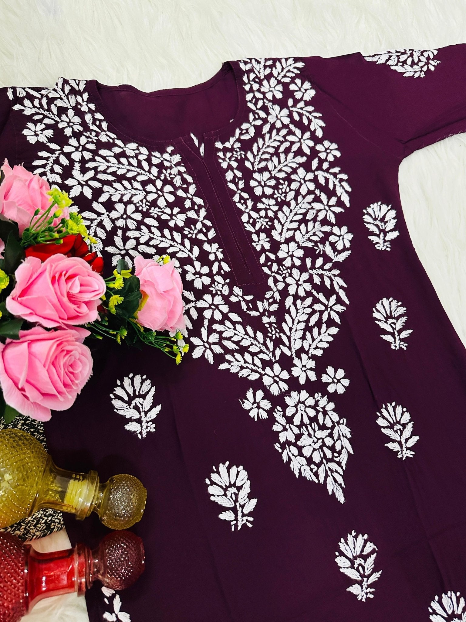 Pure Modal Quality embroidery Work - Chikankari official
