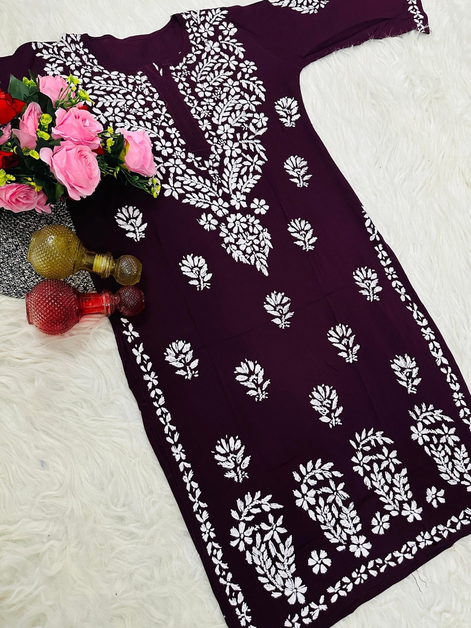 Pure Modal Quality embroidery Work - Chikankari official
