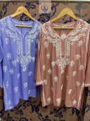 Pure Modal Soft n silky Short Top - Chikankari official