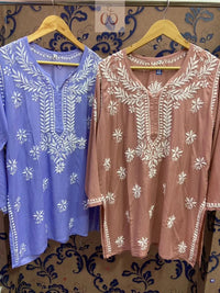 Pure Modal Soft n silky Short Top - Chikankari official