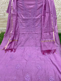 Pure Mul chanderi suit - Chikankari official