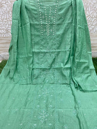 Pure Mul chanderi suit - Chikankari official