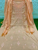 Pure Mul chanderi suit - Chikankari official