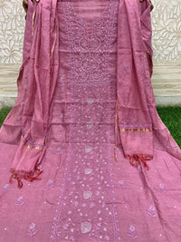 Pure Mul chanderi suit - Chikankari official