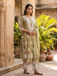 Pure Mul cotton floral 2pc set - Chikankari official