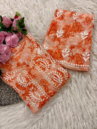 Pure Mul cotton floral soft light 2pc set - Chikankari official