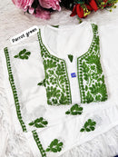 Pure Mul cotton Hand Threaded Kurta and plazzo - Chikankari official