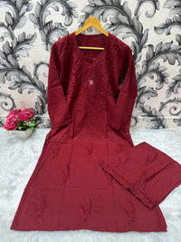 Pure Mul Cotton Plazzo Combo - Chikankari official