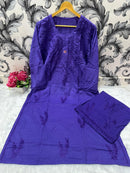 Pure Mul Cotton Plazzo Combo - Chikankari official