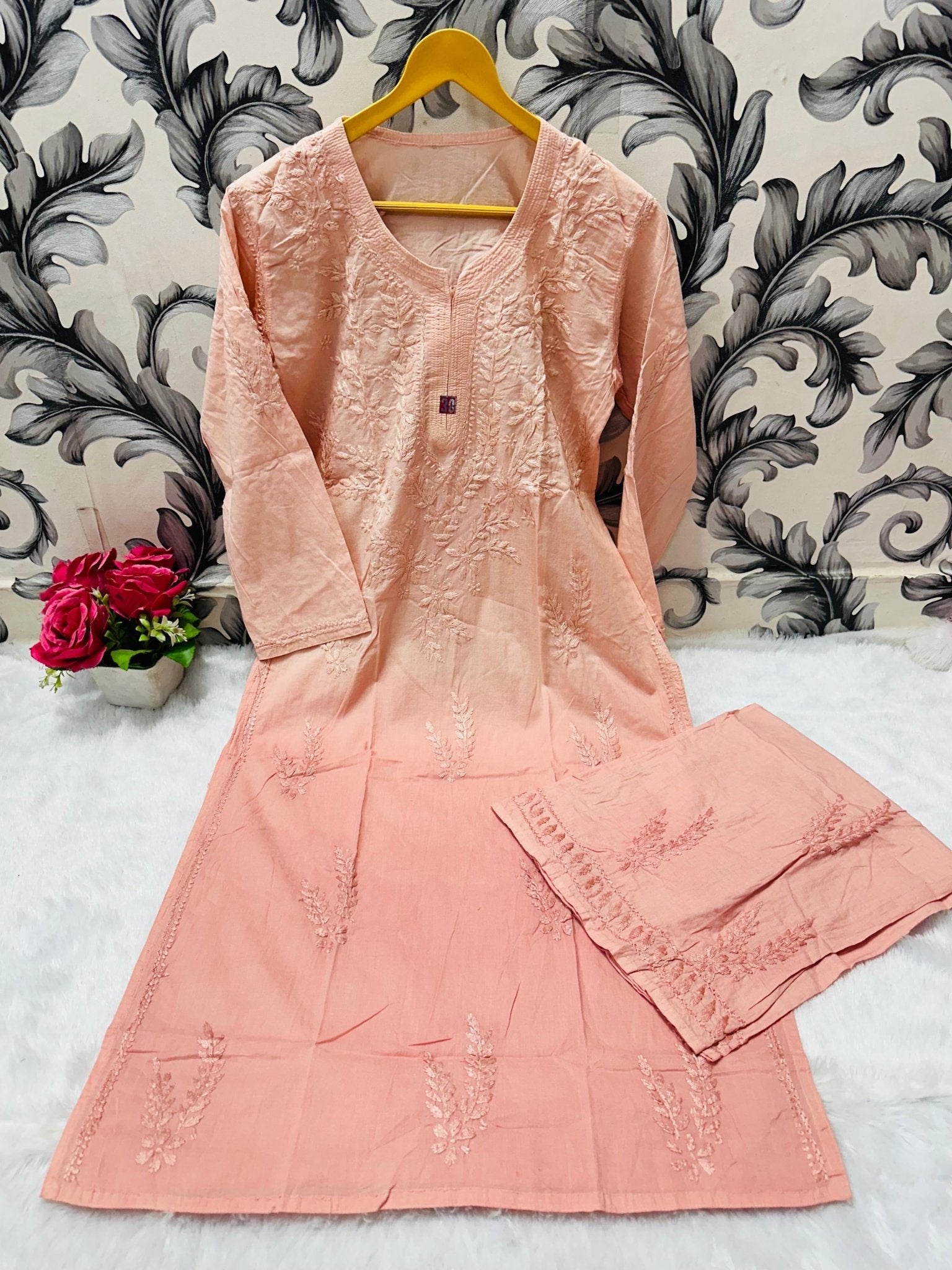 Pure Mul Cotton Plazzo Combo - Chikankari official