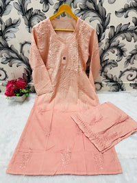 Pure Mul Cotton Plazzo Combo - Chikankari official